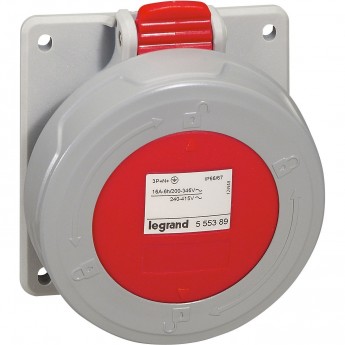 Встраиваемая розетка LEGRAND P17 Tempra Pro IP 66/67 380/415 В 16 A 3К+Н+З