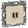 Зарядное устройство LEGRAND Etika с двумя USB-разьемами 240В/5В 2400мА слоновая кость 672394