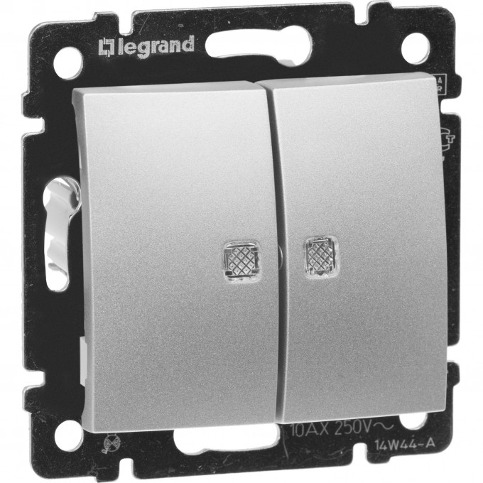 Переключатель LEGRAND Valena на 2 направления с подсветкой 10 A 250 В алюминий 770128