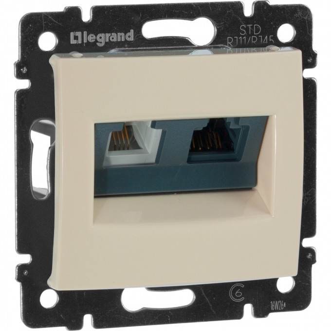 Двойная розетка LEGRAND Valena RJ45 Cat. 5е/6 UTP + RJ11 слоновая кость 774180