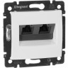 Информационная розетка LEGRAND Valena RJ45 категория 5e UTP 2 выхода с захватами белый 774231
