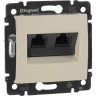 Информационная розетка LEGRAND Valena RJ45 категория 5e UTP 2 выхода с захватами слоновая кость 774131