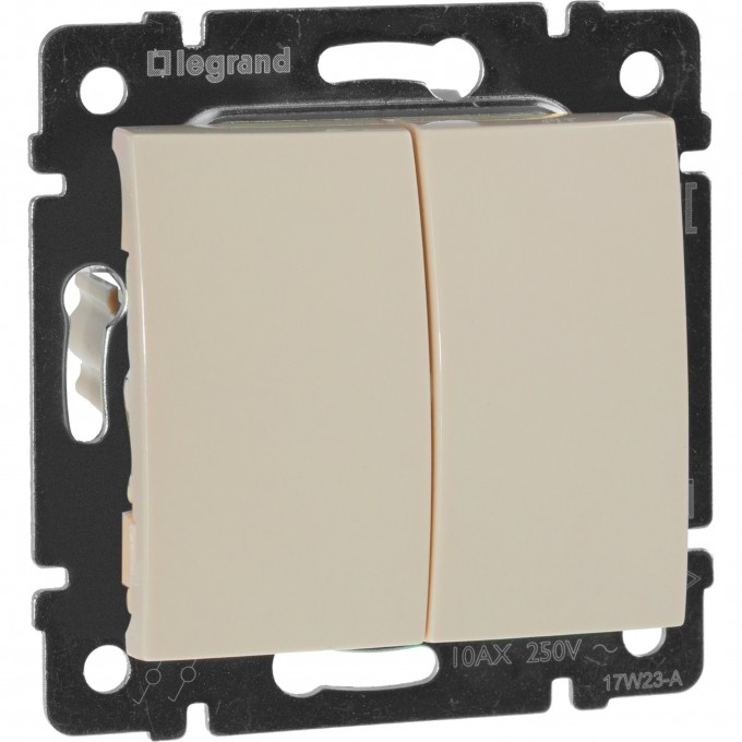 Выключатель LEGRAND Valena двухклавишный 10 A 250 В слоновая кость 774305