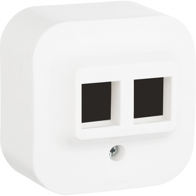 Адаптер LEGRAND Keystone Quteo для 1 или 2 розеток RJ45 IP 20 белый 782226