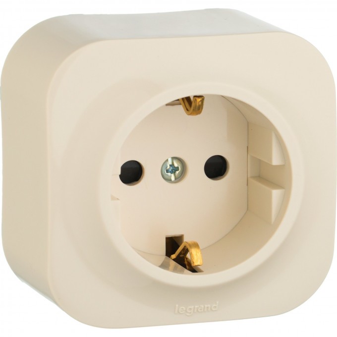 Розетка LEGRAND 2К+З с защитными шторками 16 A 250 В Quteo IP 20 слоновая кость 782250