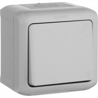 Выключатель LEGRAND Quteo без фиксации (кнопка) 6 A 250 В IP 44 Серый
