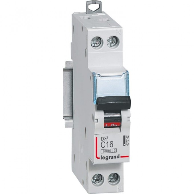 Автоматический выключатель LEGRAND DX3 6000 10kA 16A 1П+N тип C 407742