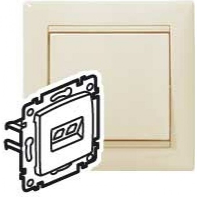 Информационная розетка LEGRAND Valena RJ45 категория 5e UTP 1 выход с захватами слоновая кость 774130
