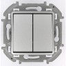 Переключатель модульный LEGRAND INSPIRIA двухклавишный 10 AX 250 В алюминий 673657