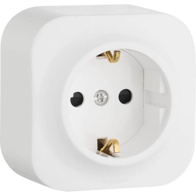 Розетка LEGRAND 2К+З с защитными шторками 16 A 250 В Quteo IP 20 белый 782220