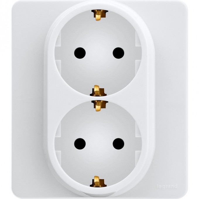 Розетка LEGRAND INSPIRIA 2 x 2К+З немецкий стандарт 16 А 250 В белый 673750