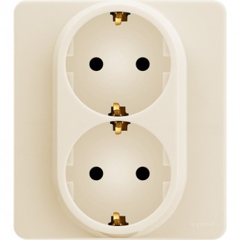 Розетка LEGRAND INSPIRIA 2 x 2К+З немецкий стандарт 16 А 250 В слоновая кость