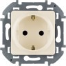 Розетка LEGRAND INSPIRIA 2К+З со шторками немецкий стандарт 16 А 250 В слоновая кость 673731