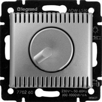 Поворотный светорегулятор LEGRAND Valena 100-1000 Вт/1000 ВА алюминий