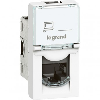 Розетка LEGRAND Mosaic RJ45 FTP кат.5е, 1 модуль, белый
